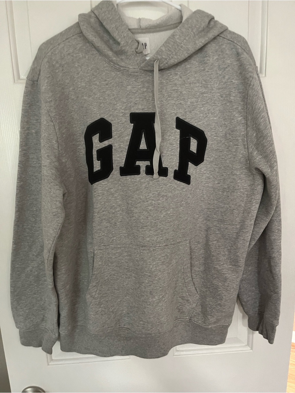 GAP Gray Pullover Hoodie with Black Lettering
